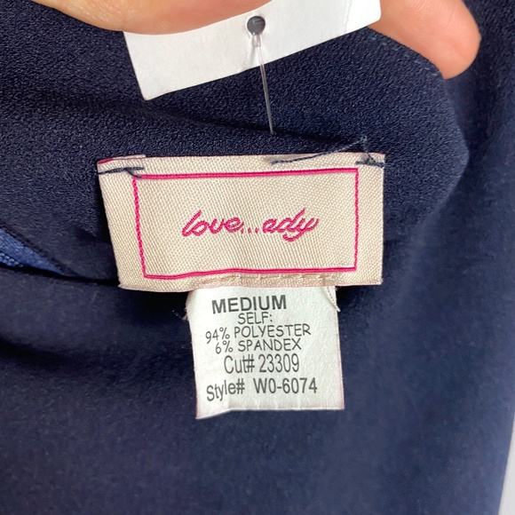 Love...Ady Ruffle Hem Fit and Flare Dress in Navy Size Medium - Picture 9 of 10